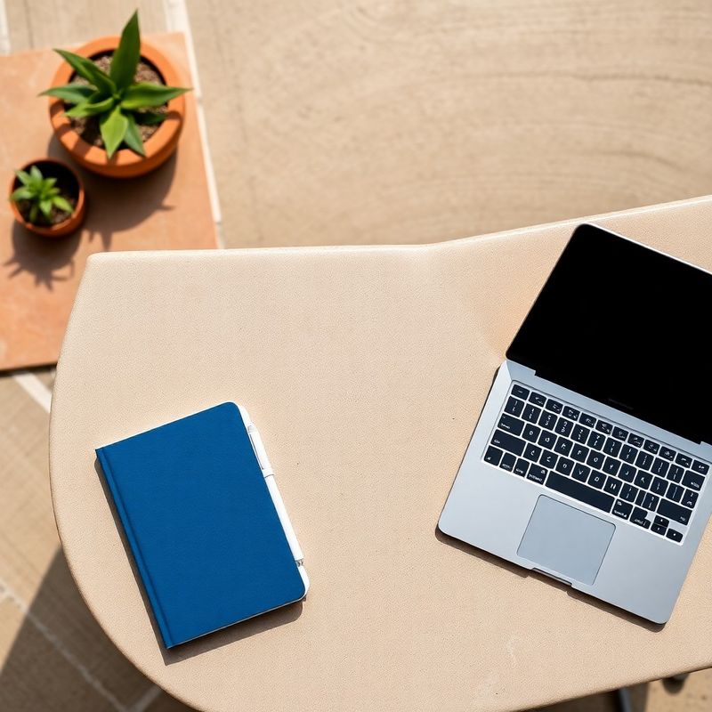 Editorijalni flat-lay bilježnica i laptopa u indigo paleti